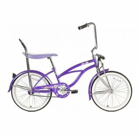 Micargi Female Beach Cruiser Banana Seat Bicycle, Purple HERO-F-PP